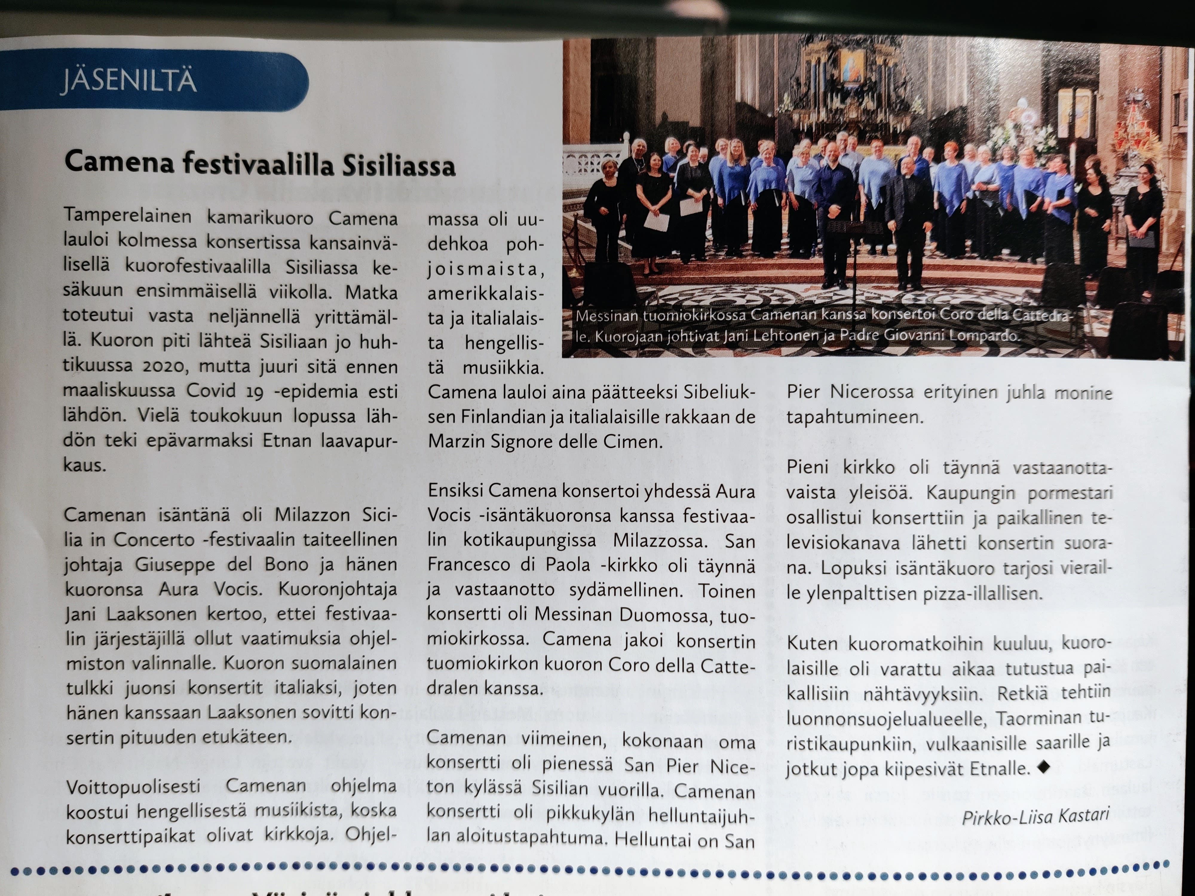 Camena artikkeli Sisiliasta