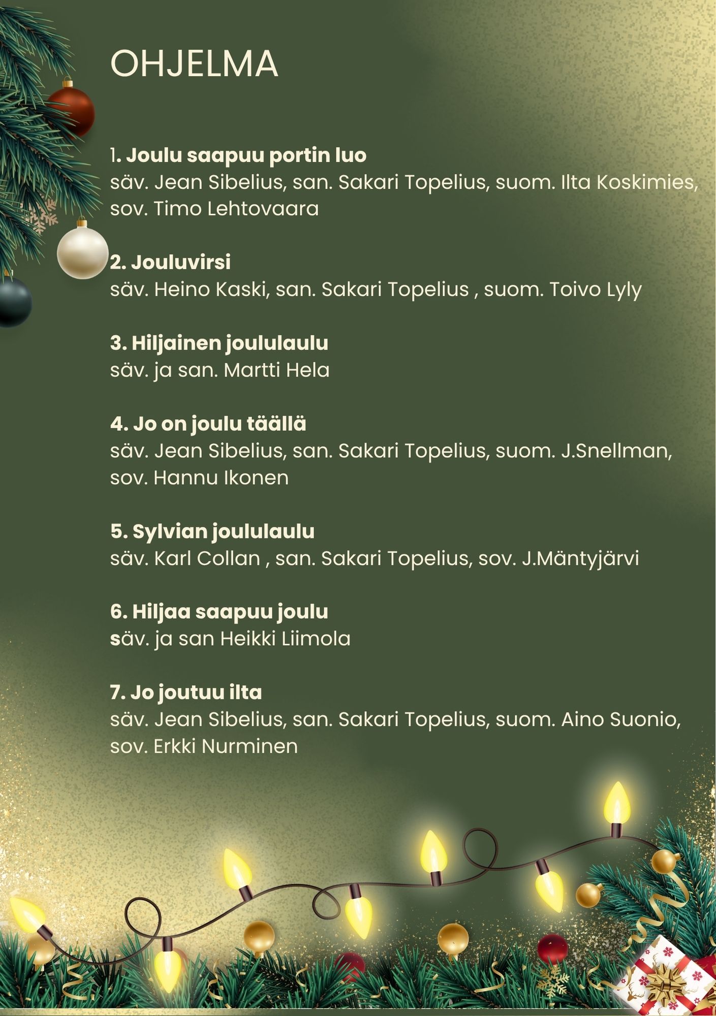 Joulun kuiskaus ohjelma