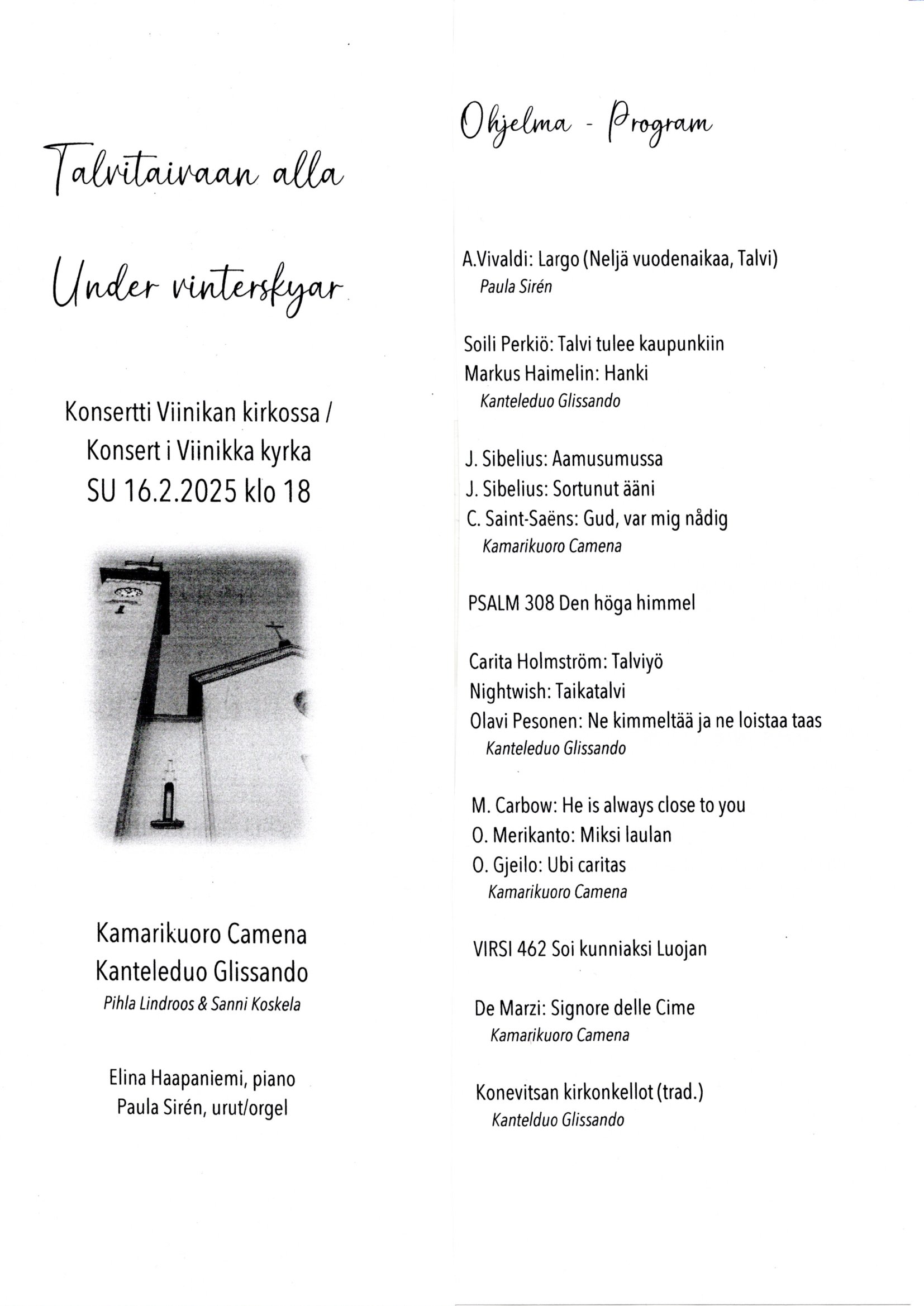 talvitaivaan alla ohjelma